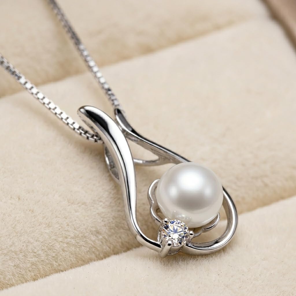 Pearl Necklaces,Gift for Women Wife, Pearls Pendant Necklace, Christmas Day Gifts for Mom Wife Girlfriend Her, Anniversary Birthday Gifts Fine Jewelry Valentine's Mothers Day Gifts for mom