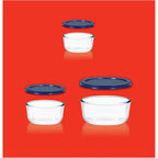 Pyrex Simply Store (3-Pack) Glass Food Storage Containers Set, (2, 4 & 7 Cup) Meal Prep Containers With Plastic BPA-Free Lids, Dishwasher & Microwave Safe