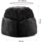 SIQITECHNO Mens Winter Trapper Hat Faux Mink Fur Russian Ushanka Cossack Style Trooper Hat Warm Dad Cap Outdoor Hunting Snow Skiing Cap Black
