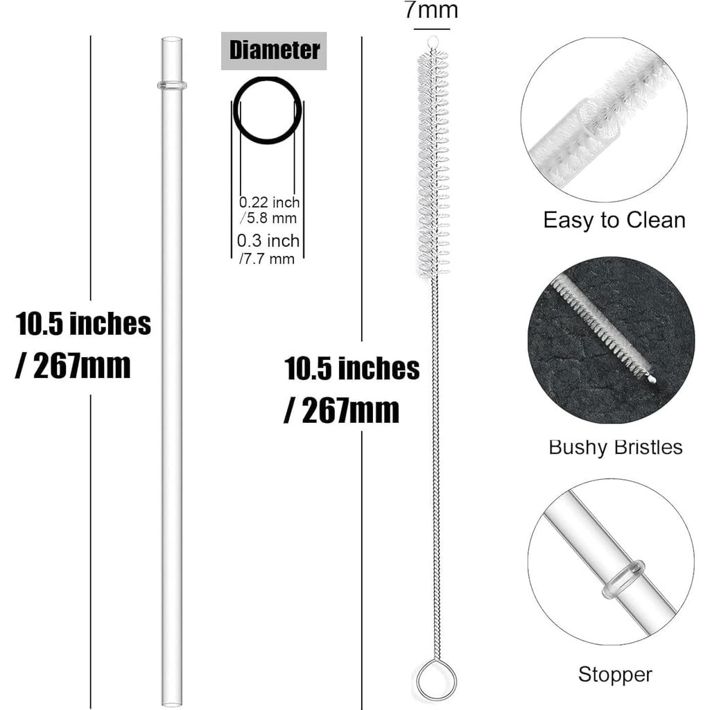 Alink 12-Pack Reusable Clear Plastic Straws, 10.5 In X 0.3 In Replacement Tumbler Straws, Bpa-Free Dishwasher-Safe Hard Straws With Brush For Stanley, Yeti, Starbucks, Owala, Mason Jars 16–32 Oz Cups