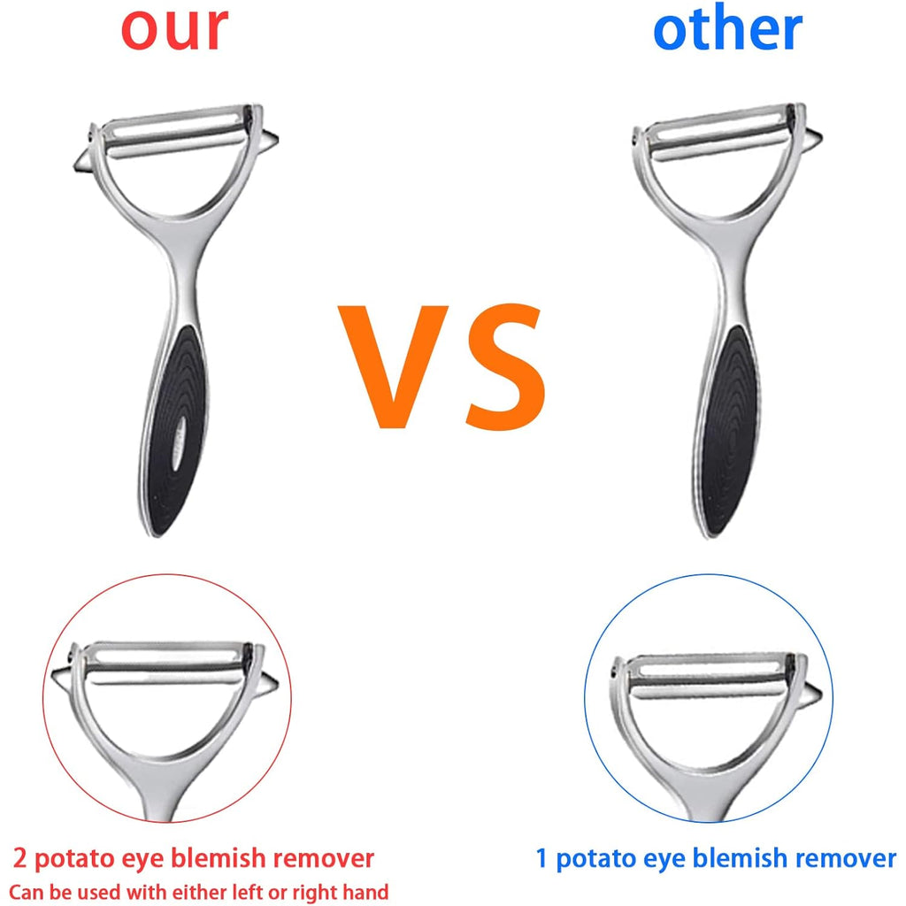 Fuhuy Vegetable, Apple Peelers For Kitchen, Fruit, Carrot, Veggie, Potatoes Peeler, Y-Shaped And I-Shaped Stainless Steel Peelers, With Ergonomic Non-Slip Handle & Sharp Blade, Good Sturdy (2Pcs)
