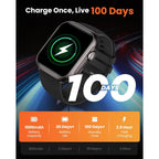 Smart Watches for Men Women: 1.85" Smartwatch with 30 Day+Battery Life Make/Answer Call Sleep Heart Rate SpO2 Monitor IP68 Waterproof 120+Sport Mode Watch for Android iPhone Samsung Black