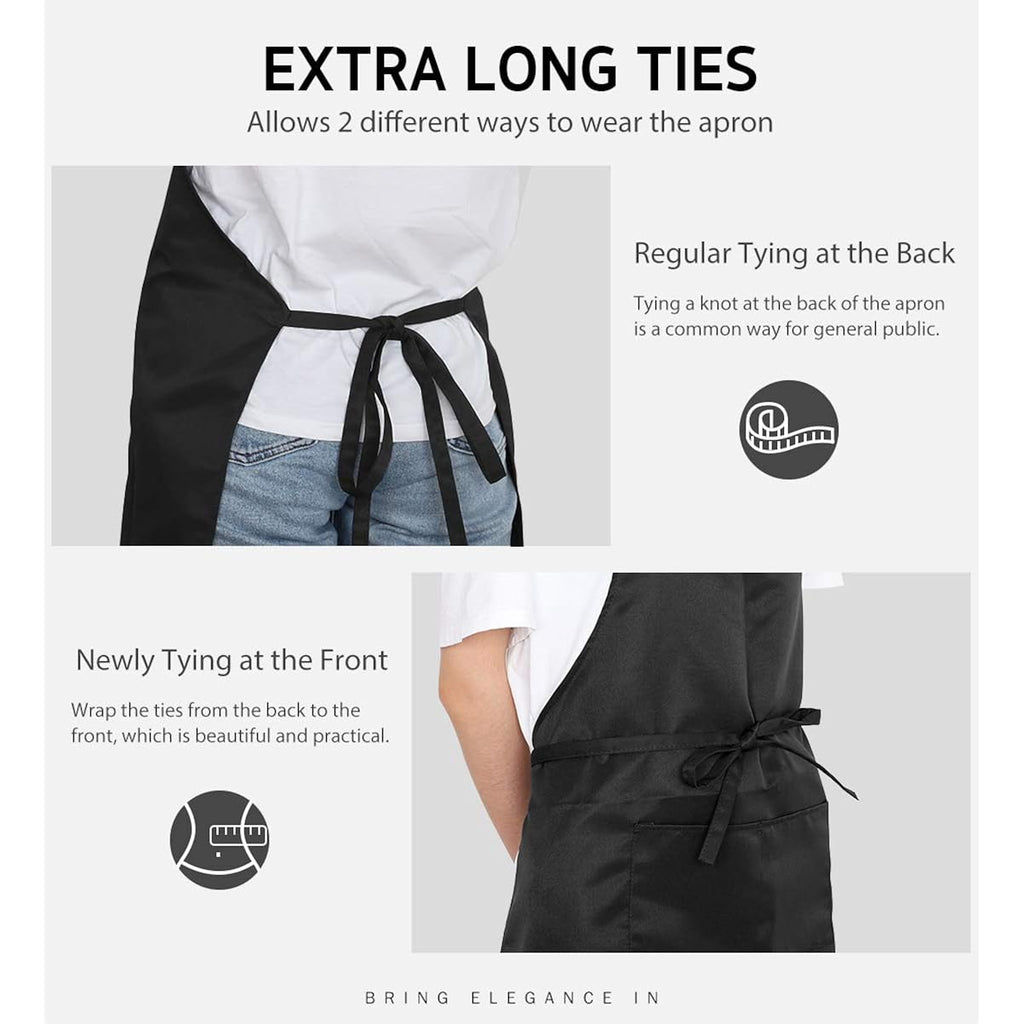 Syntus Apron For Men Women, Adjustable Cooking Kitchen Chef Aprons With 2 Pockets