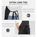 Syntus Apron For Men Women, Adjustable Cooking Kitchen Chef Aprons With 2 Pockets