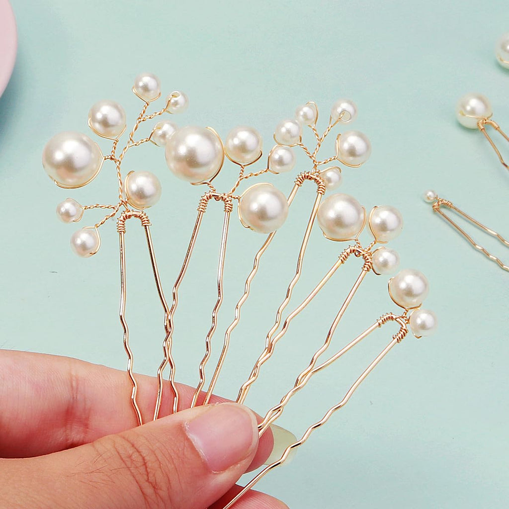Handmade Pearl Bridal Hair Pins Wedding Hair Accessories For Women Brides Bridesmaid
