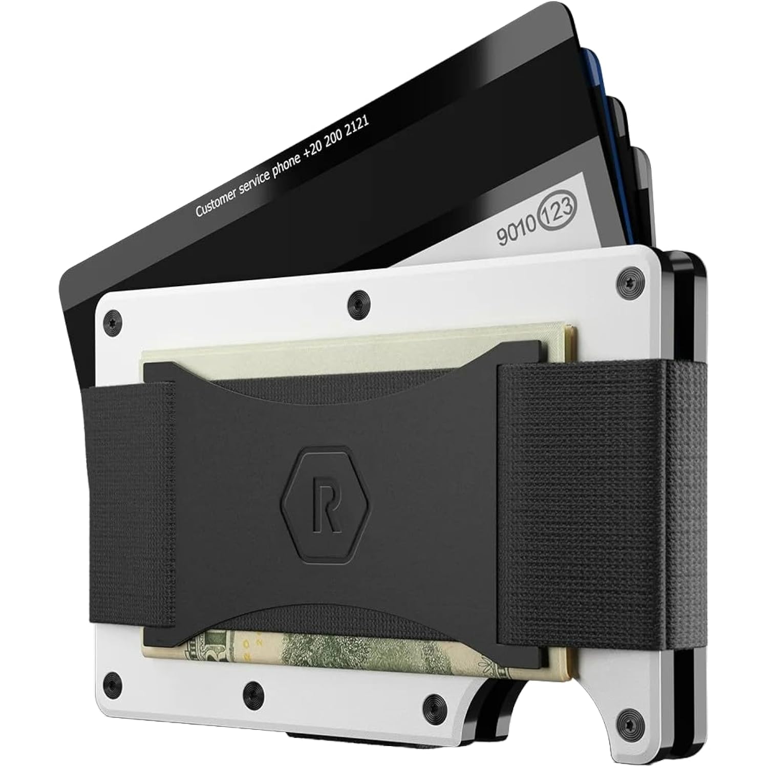 The Ridge Wallet For Men - Slim Minimalist Compact Wallet And Card Holder, Rfid Protected Front Pocket Wallets For Men With Integrated Money Clip (Polar White)