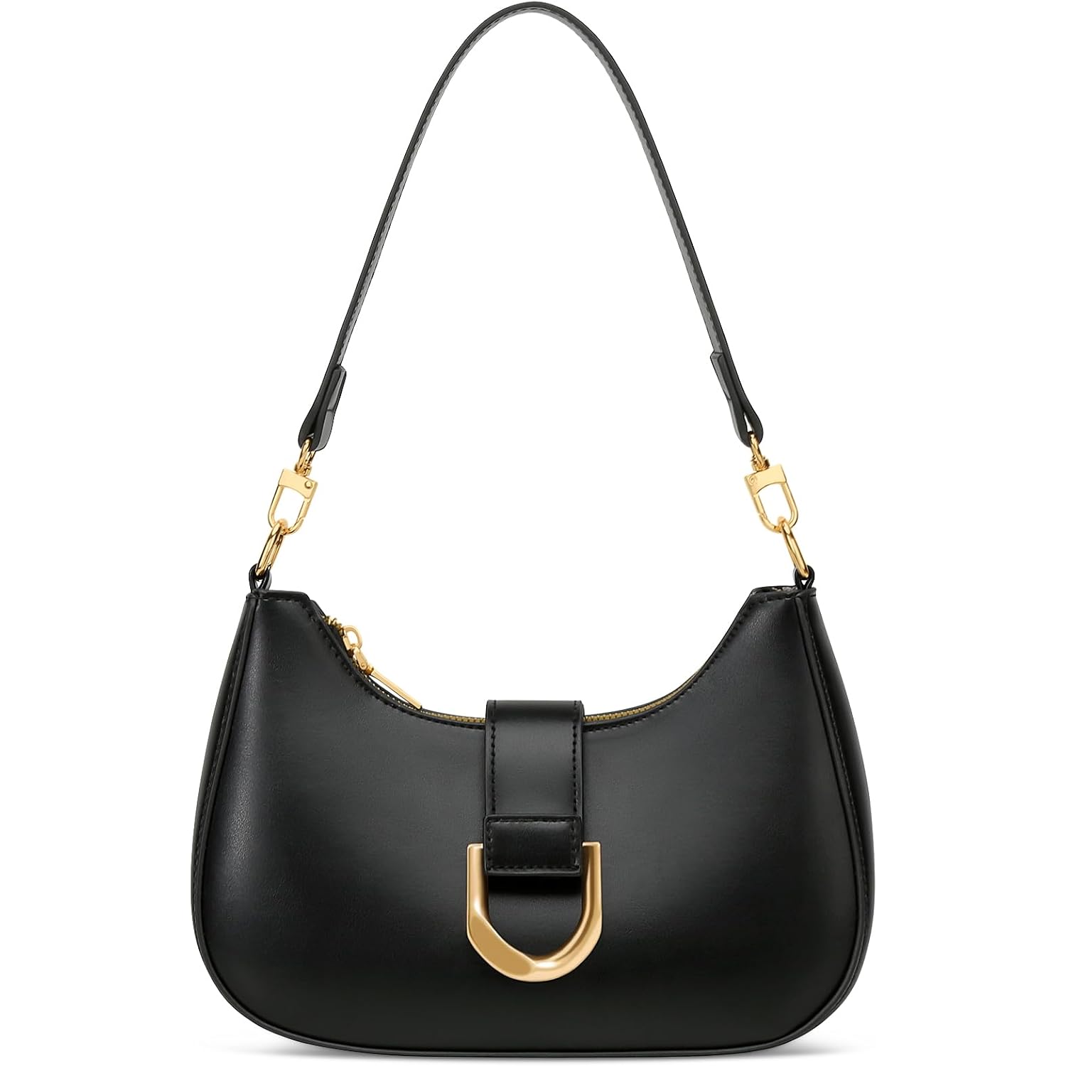 KKXIU Small Shoulder Bag for Women - Crescent Bag Small Purses for Women Trendy Vegan Leather Purse with Removable Strap