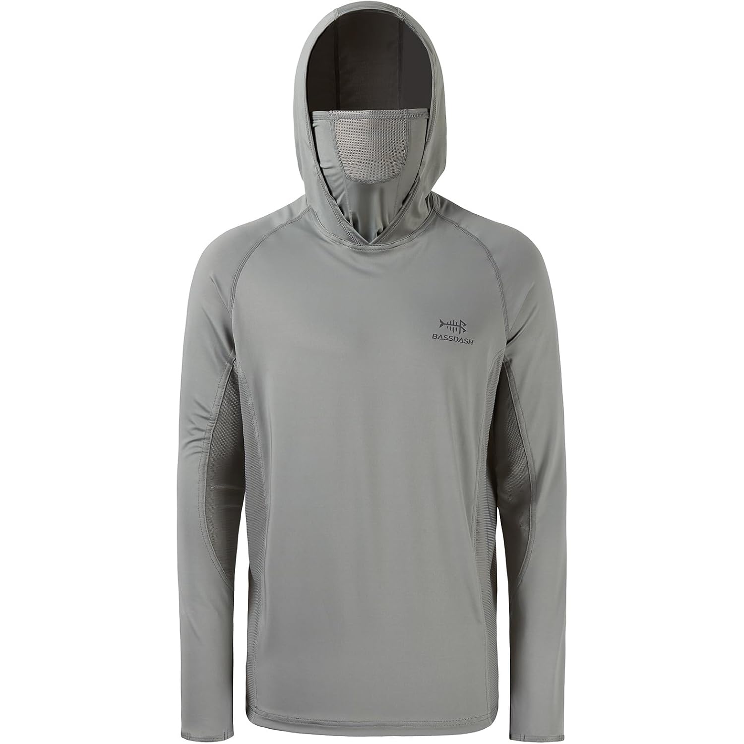 Bassdash Upf 50+ Men’S Long Sleeve Fishing Shirt With Mask Uv Neck Gaiter Hoodie