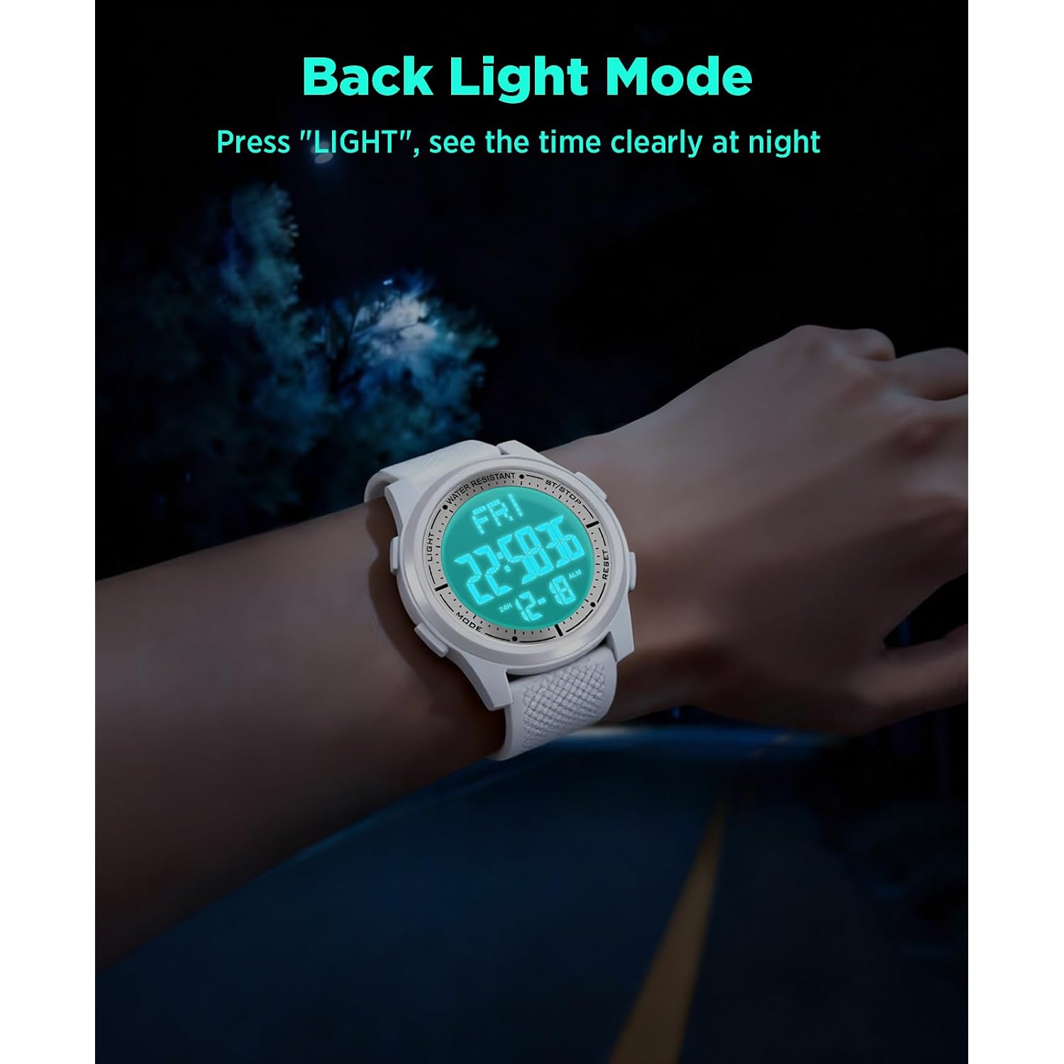 Beeasy Digital Watch For Men Women, 50M Waterproof, Ultra-Thin & Lightweight, 44Mm Silicone Sports Watch With Alarm, Stopwatch, Countdown, Ideal For Gym, Running, School, Daily Wear