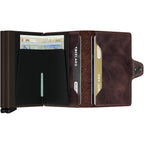 Secrid Twin Wallet, Vintage Chocolate, Genuine Leather With Rfid Protecton, Holds Up To 16 Cards
