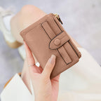 Small Genuine Leather Wallet For Women Trifold/Bifold Rfid Blocking With Zipper Coin Pocket Black (Pink)