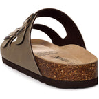Litfun Unisex Cork Footbed Sandal Summer Slip On Slide Sandals With Adjustable Buckle For Women Men