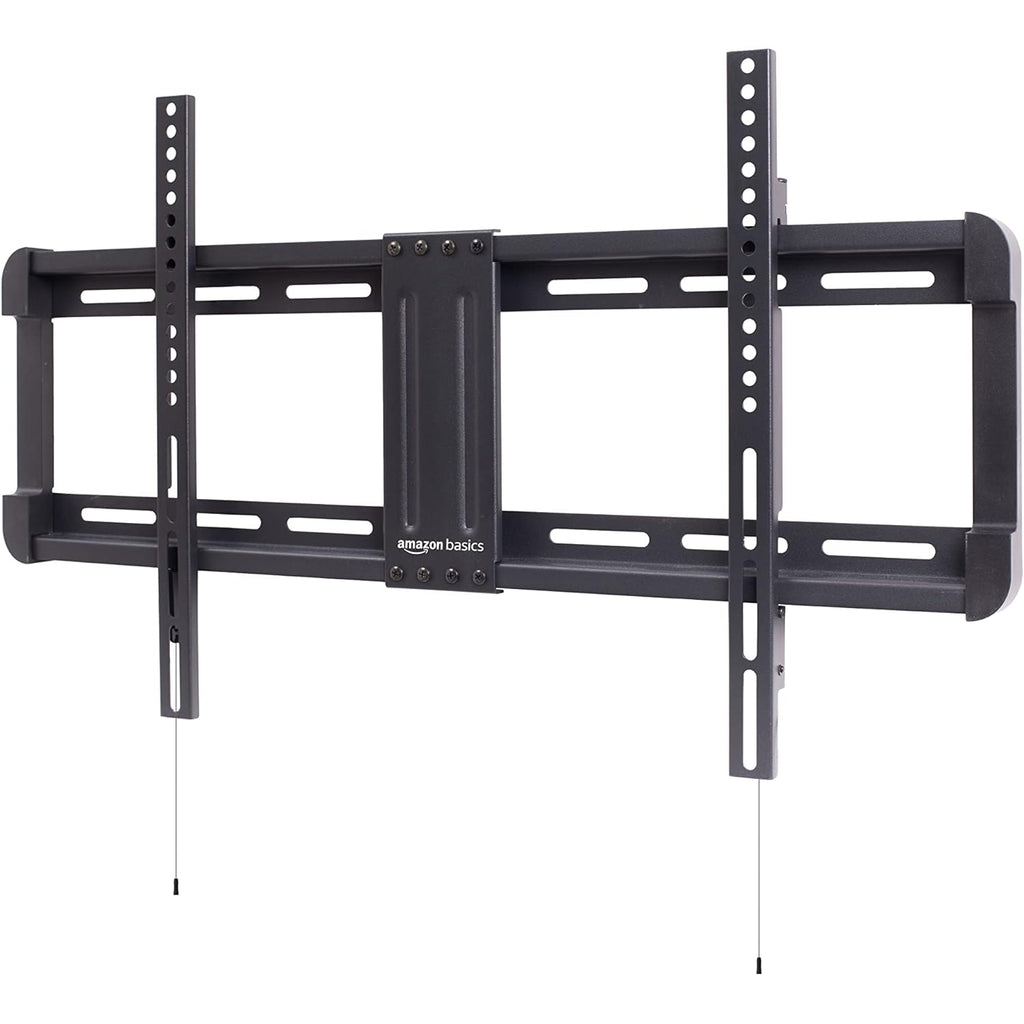 Amazon Basics Low Profile TV Wall Mount with Horizontal Post Installation Leveling for 37 to 86 inch TVs, Wood Studs Compatible, Black