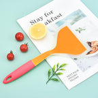 10Inch Of Silicone Spatula, For Nonstick Cookware Flat Wide Pancake Multifunction Spatula Food Turner Heat Resistant Kitchen Omlet Flipper For Egg Tamales Pizza (Orange)