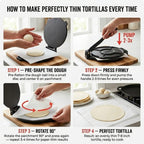 Uno Casa Cast Iron Tortilla Press 8 Inch - Tortilla Maker Press, Pre-Seasoned Roti Maker With 100 Pcs Parchment Paper - Heavy Duty Quesadilla Maker For Homemade Flatbreads, Rotis, Empanadas