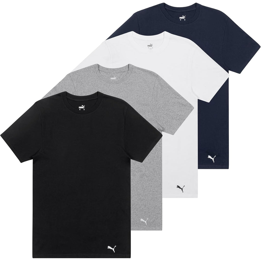 Puma Men'S 4 Pack Cotton Crewneck Short Sleeve T-Shirt