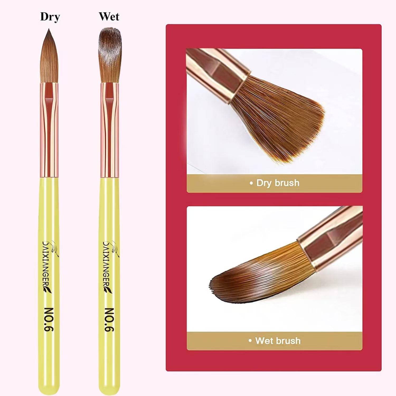 Acrylic Nail Brush Set, 9PCS Professional Nail Art Brushes for Acrylic Powder Application & 3D Nail Carving, Premium Nail Brushes Kit for DIY Home Salon Tools
