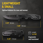 Safety Lock Pocket Knife - 3.4-inch Sharp Blade - Folding Tactical with Aluminum Handle - Ideal Tool for EDC Camping Hunting Survival Hiking - Food Processing Knives - Birthday Gifts for Men 6681