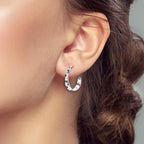 NARMO 925 Sterling Silver Hoop Earrings for Women Hypoallergenic Lightweight Simple Huggie Hoop Earrings Twisted Hoop Earrings Colorful Cubic Zirconia Hoop Earrings Rainbow Hoop Earrings