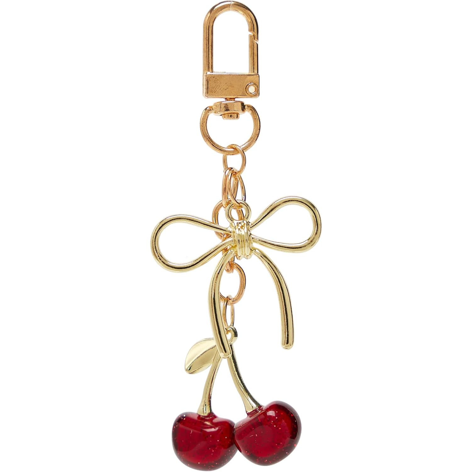 YDF Cherry Keychain Cute Bag Charm Women Leather Keyring Car Keys Gift Mother's Day Birthday Valentine's Purse Accessory