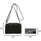 Triple Zip Small Crossbody Bag