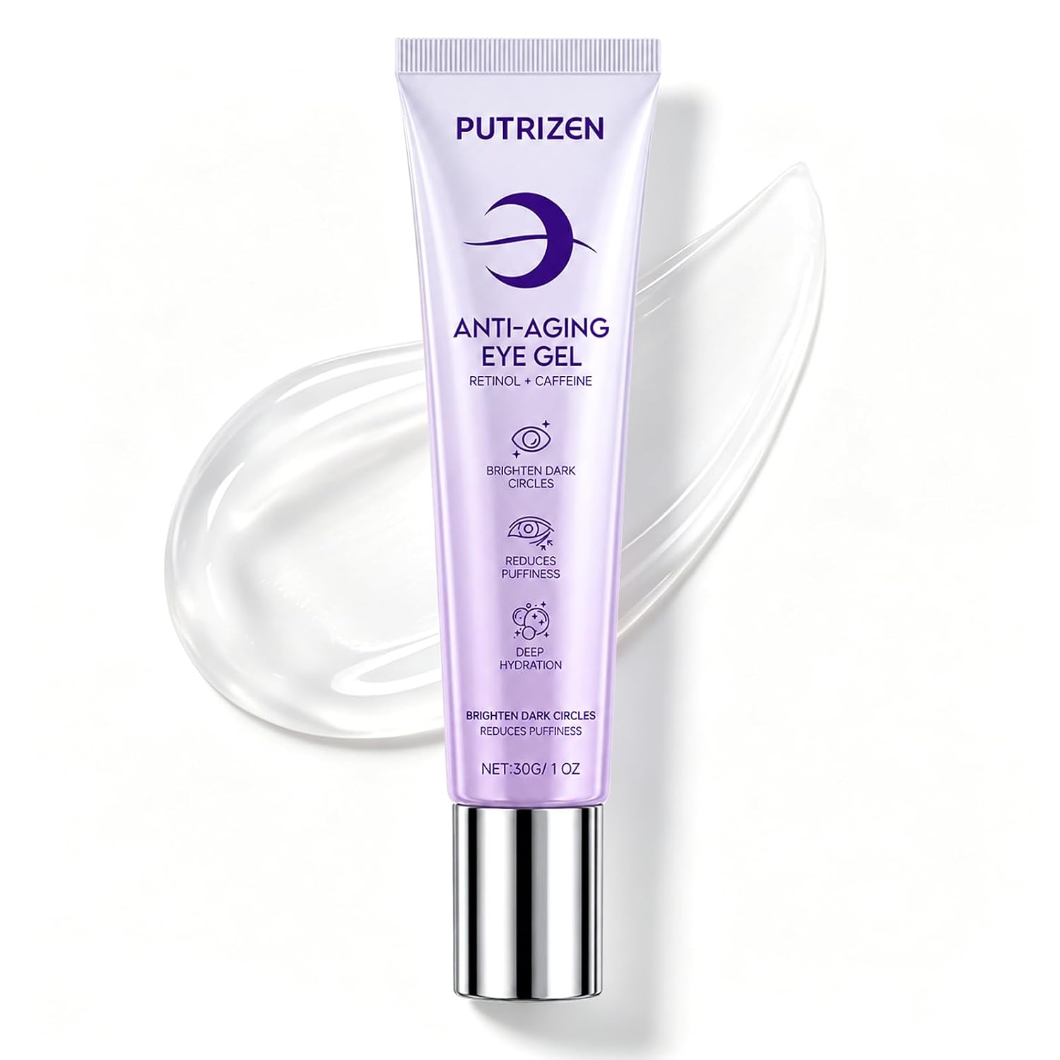 Retinol Under Eye Serum With Caffeine & Collagen, For Puffy Eye Bags & Dark Circles, Fine Lines & Wrinkles, Dermatologist-Tested, Fast-Absorbing & Moisturizing Eye Serum