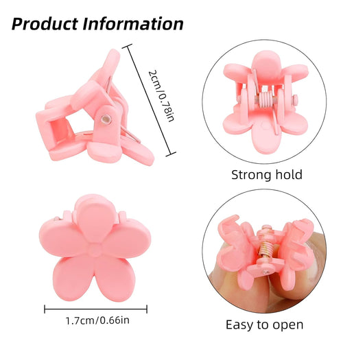 100Pcs Colorful Mini Flower Hair Clips, TEBIEKOY Small Hair Clips Mini Claw Clips Cute Jaw Clips Hair Pins Hair Barrettes Hair Accessories for Women Teens