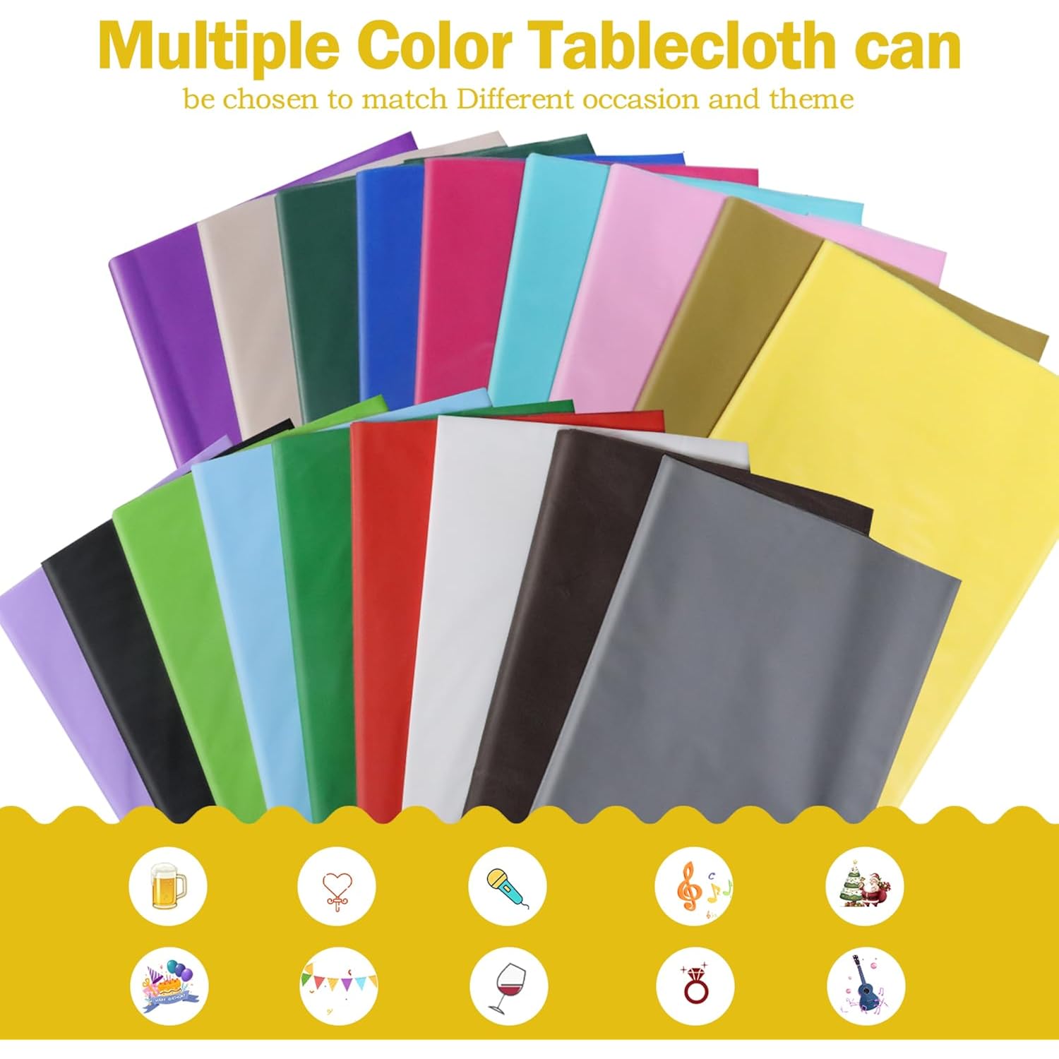 tujol Royal Blue 6 Pack Plastic Table Cloth 54" x 108", Disposable Tablecloths Rectangle Table Cover, Plastic Tablecloths for Parties