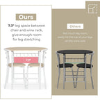 Vingli 3 Piece Dining Set,Small Kitchen Table Set For 2,Breakfast Table Set,Kitchen Wooden Table And 2 Chairs For Small Space/Dining Room/Apartment,Metal Frame,Wine Rack,White&Light Oak