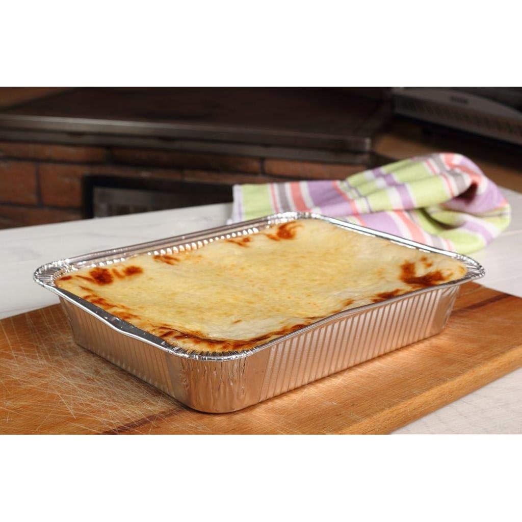 Aluminum Deep Foil Pans Full Size, Large Disposable Roasting & Baking Pan, 21"x13" (20 Pack) Extra Heavy Duty Chafing Trays for Hotels, Restaurants, Caterers, Steam Table, Buffets & Bakeware