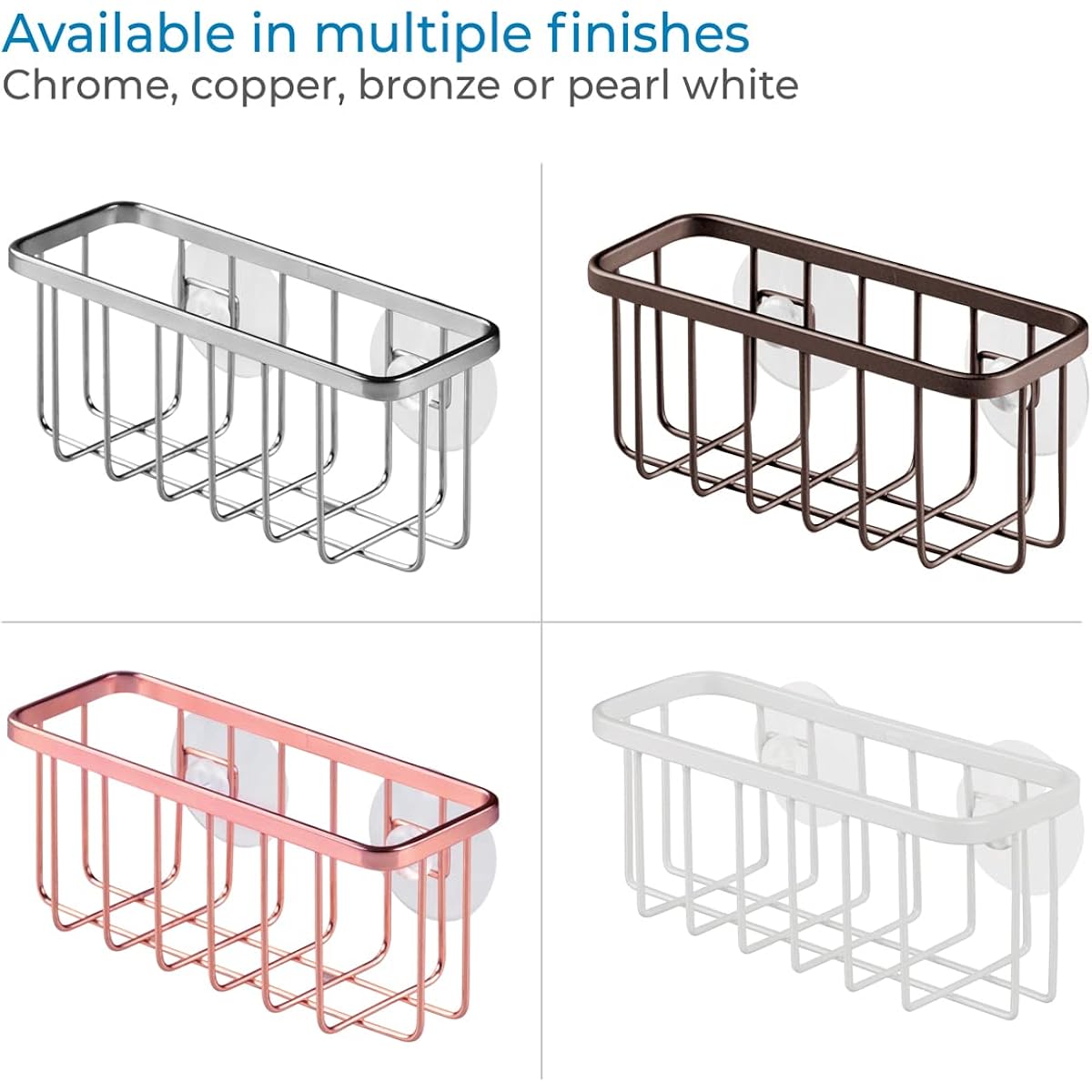 Idesign Gia Stainless Steel Dish Sponge Holder Basket With Suction Cups, Ideal For Kitchen Sinks And Bathroom Organization, 2.25"D X 2.5"W X 5.75"H, Set Of 1, Polished