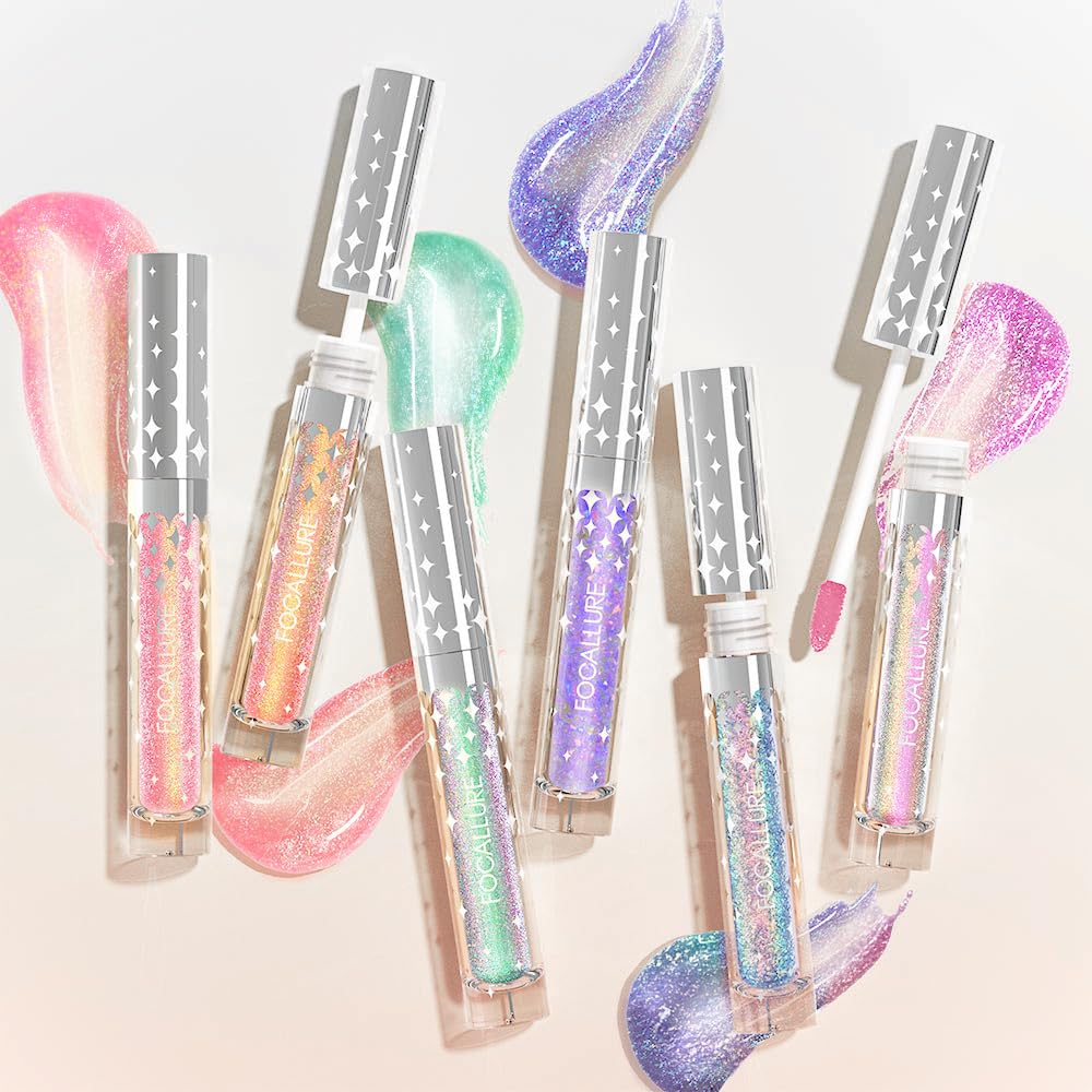 Focallure Glitter Liquid Lipstick, Hydrating Moisturizing Lip Gloss For Women, Sparkly Shimmer Lip Makeup, Smooth Lightweight Long Lasting Glitter Lip Color, Last Match