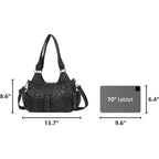 Angel Kiss Hobo Bags For Women Vegan Leather Shoulder Purses And Handbags Ladies Roomy Tote Bags Purse With Crossbody Strap