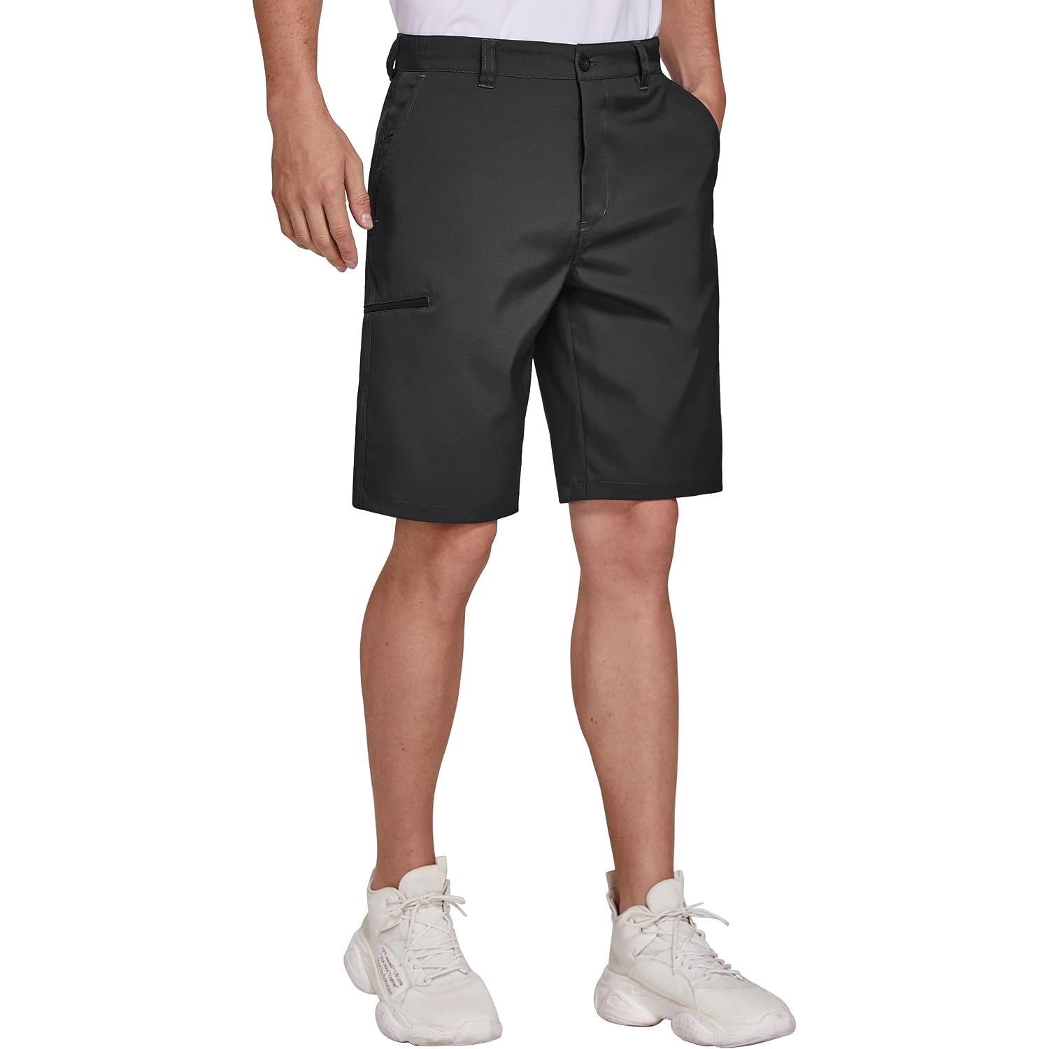 Puli Men'S Golf Hybrid Dress Shorts Stretch Flat Front Quick Dry 10” Inseam | Lightweight Performance Regular Fit Multiple Pockets Machine Washable For Effortless Care