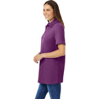 Woman Within Plus Size Perfect Short-Sleeve Polo Shirt