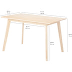 Amazon Basics Fsc Certified Sturdy Solid Wood Rectangular Dining Table, Easy Assembly, Kitchen Table, 29.5"D X 47.2"W X 29.5"H, Natural Wood