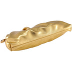 Evening Bag For Women Ruched Clutch Purse Detachable Metal Chain Crossbody Bag