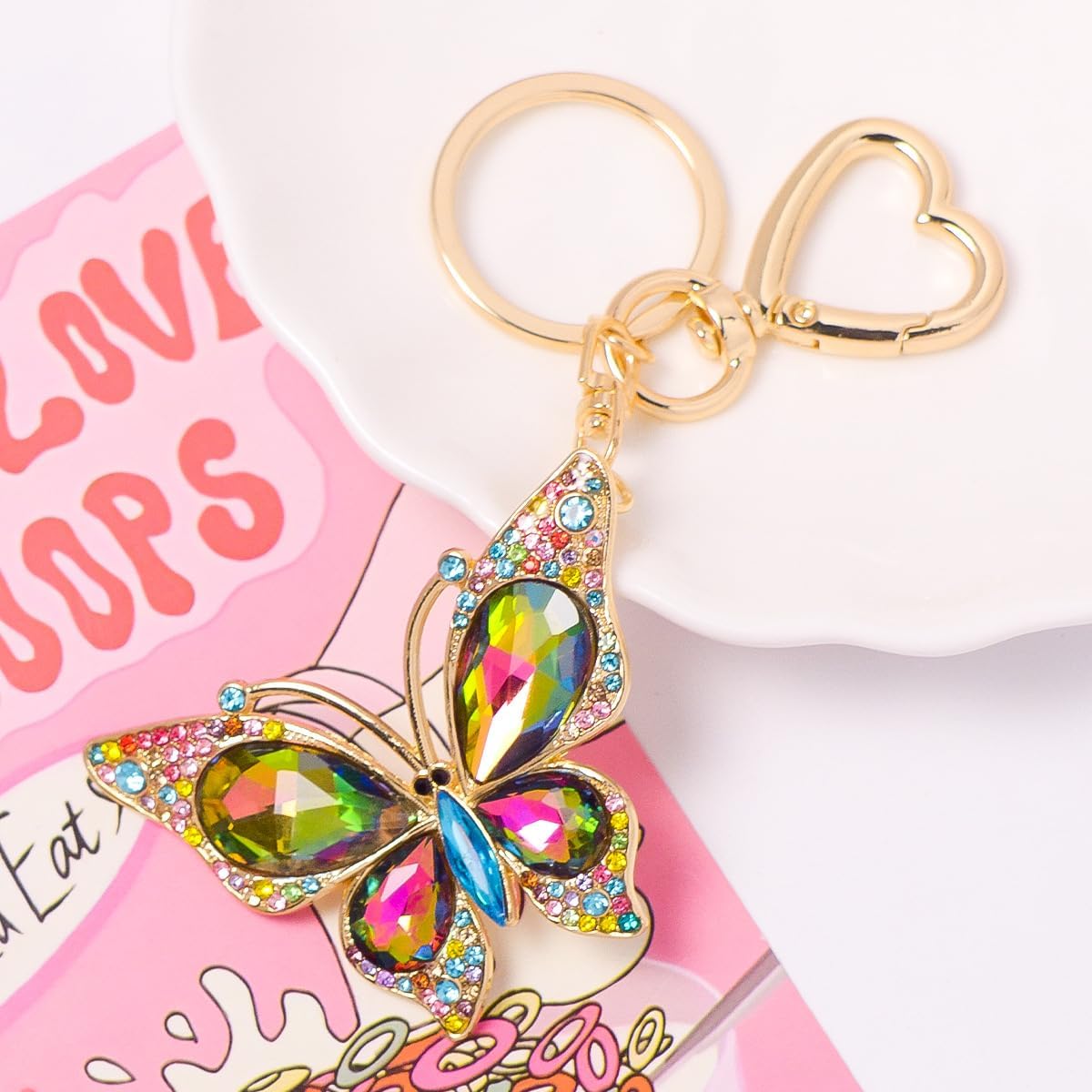 Shimmering Keychain for Women Girls,Sparkly Bag Charm & Car Pendant, Gift for Friends Daughter Loves