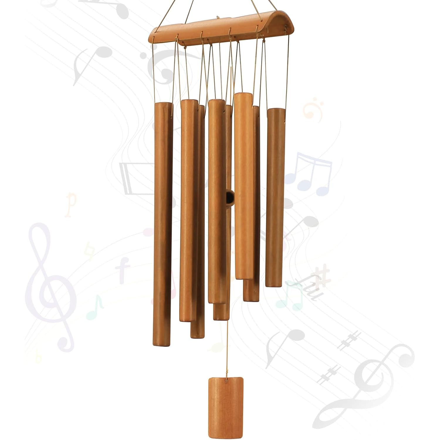 Bamboo Wind Chimes For Outside,Decorations For Patio Porch | Sympathy Wind Chimes Outdoors With Natural Sounds, Memorial Gifts For Mom, Indoor Outdoor Decor For Garden Home And Backyard