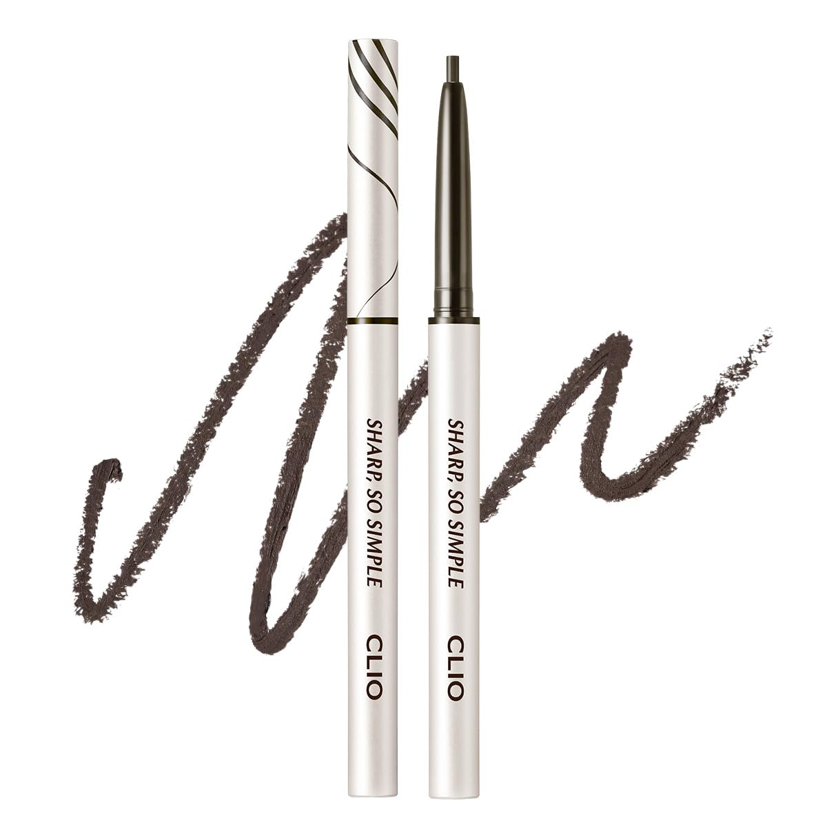 CLIO Sharp So Simple Waterproof Pencil Liner, 2mm Ultra Slim Precision Tip, Smooth Tug Free, Smudge Resistant Long Wear Formula, Clean Eye Definition, Easy Control For Daily Makeup (003 Black Brown)