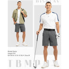 Tbmpoy Men'S 9" Golf Shorts Stretch Quick Dry Casual Dress Shorts Flat Front Lightweight For Work Business Travel