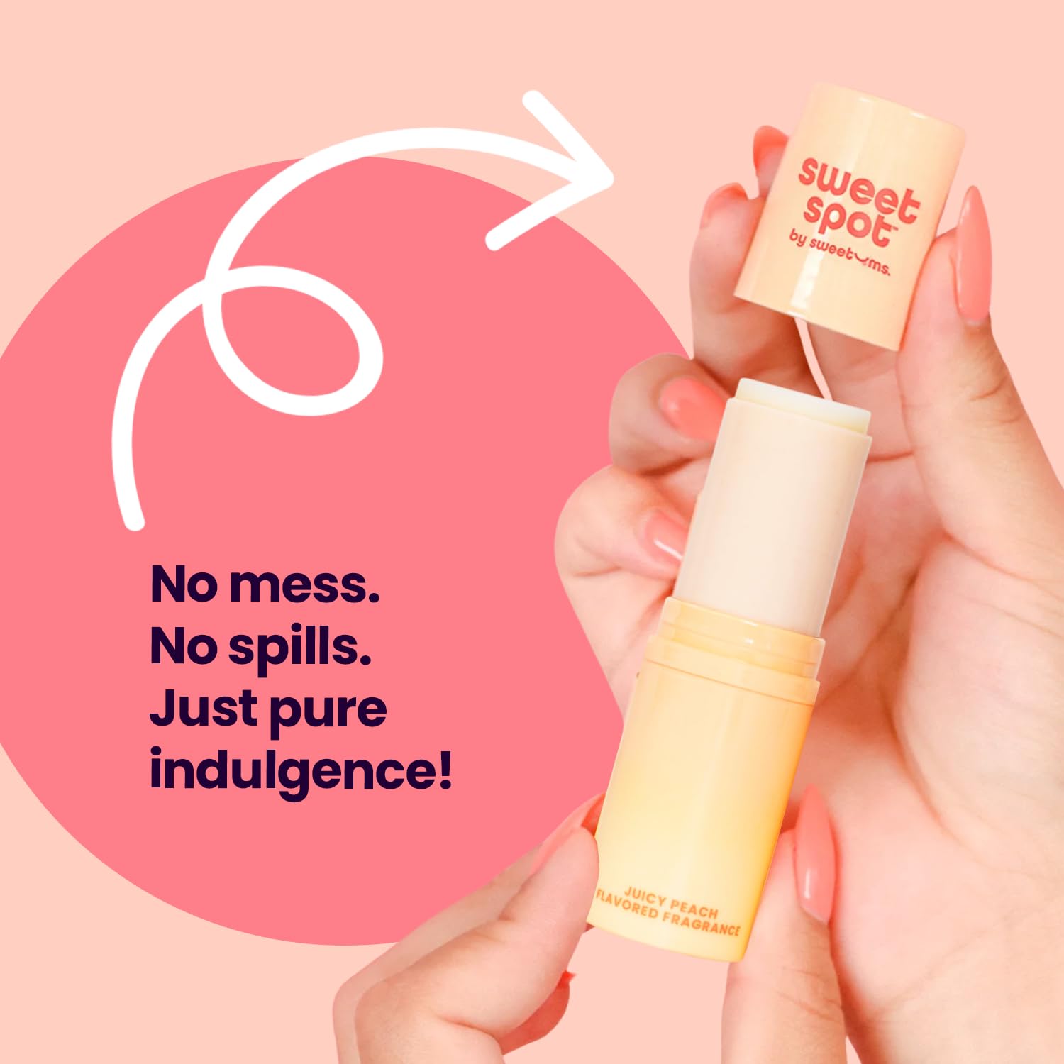 Sweetspot Flavored Solid Perfume Stick, Portable Travel Perfumes For Women, Long Lasting Fragrances, Non Sticky Formula, Natural Ingredients, Fragrance Stick (Peach)