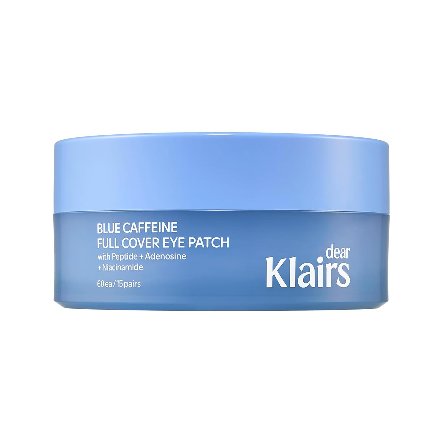 Dearklairs Blue Caffeine Full Cover Eye Patch | 360° Hydrogel Eye Mask For Puffiness, Eye Bags & Dark Circles, Caffeine + 5X Peptides, Eyelid To Smile Line Firming & Cooling, Sensitive Skin, 60Ct