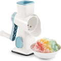 Rotary Ice Shaver Manual White - Stainless Steel Blade, Quick Labor-Saving Handle, Safe Stable Suction Base, Home Using Snow Cone Machine For All Ice Cubes