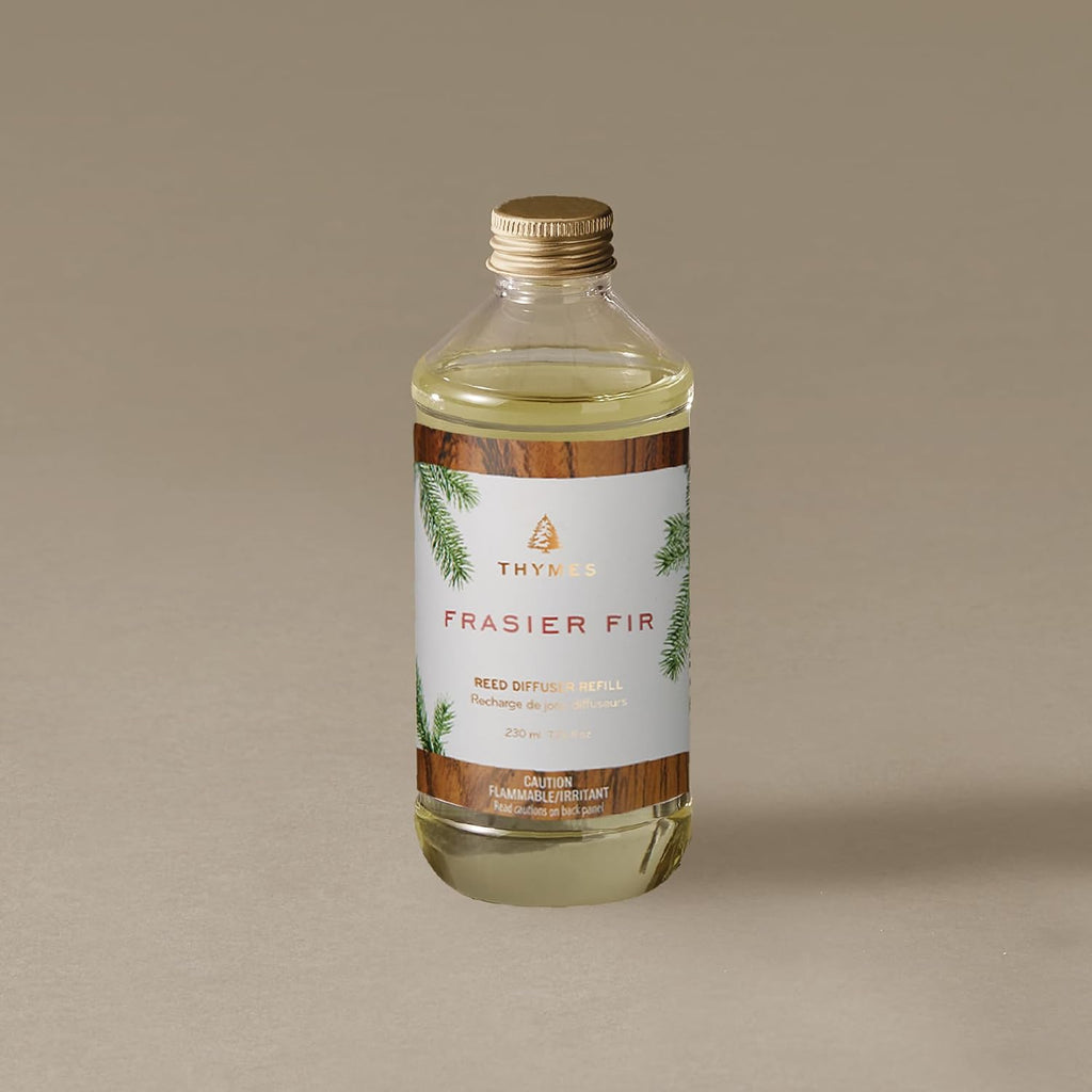 Thymes Reed Diffuser Oil Refill – Fragrance Oil For Diffuser Refill – Flameless Home Fragrance Products – Home Luxury Scents With Notes Of Crisp Fir, Cedarwood & Sandalwood (Frasier Fir, 7.75 Fl Oz)