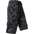 Men'S Cargo Shorts 3/4 Relaxed Fit Mens Running Shorts 7 Pockets Elastic Waist Cotton Hiking Shorts