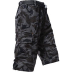 Men'S Cargo Shorts 3/4 Relaxed Fit Mens Running Shorts 7 Pockets Elastic Waist Cotton Hiking Shorts