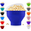 The Original Korcci Microwaveable Silicone Popcorn Popper, Microwave Popcorn Popper, Collapsible Microwave Popcorn Maker Bowl, No Oil Required, Use In Microwave, Dishwasher Safe (Blue)