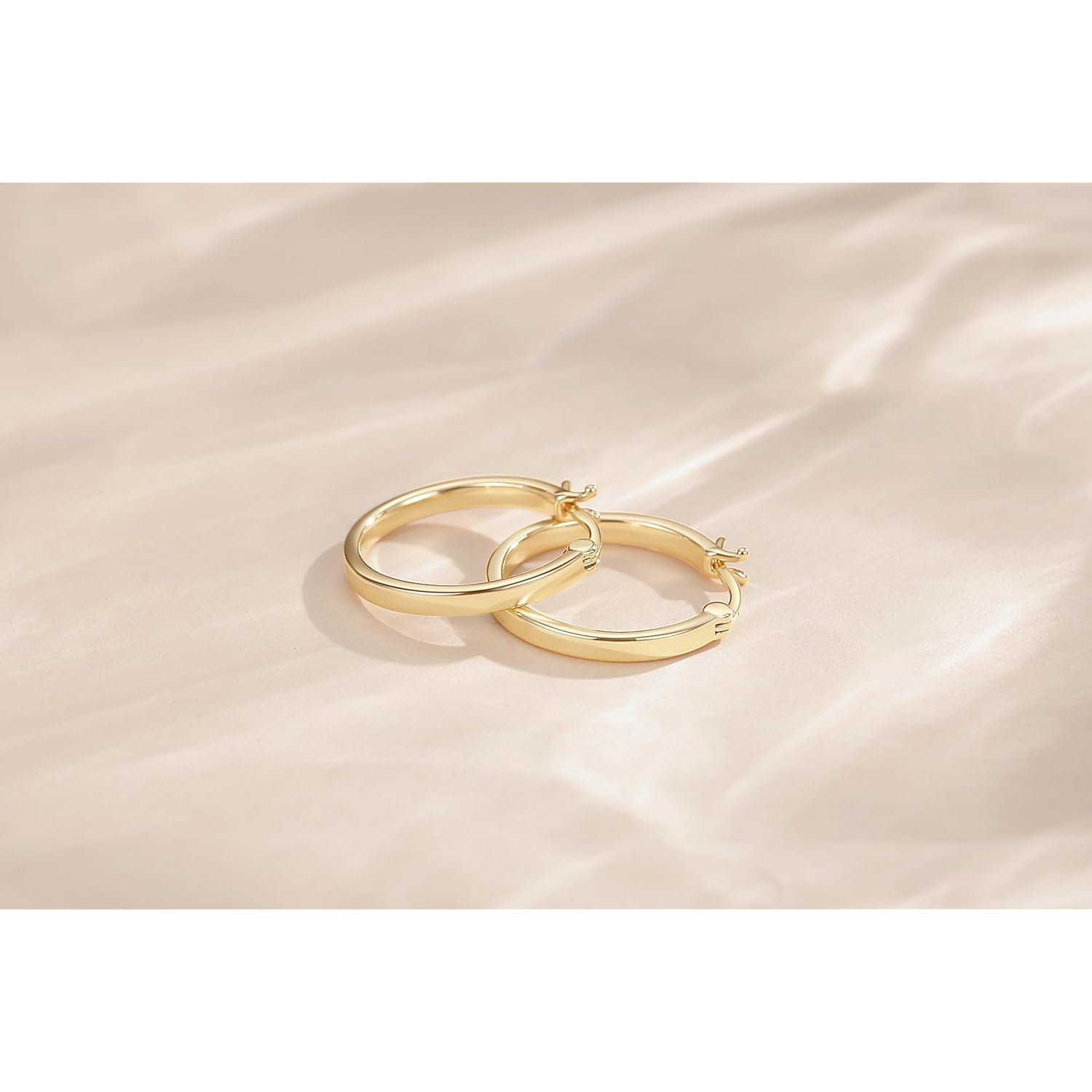 14K Gold Hoop Earrings for Women Gold Earrings for Women Lightweight Classic Square Tube Earrings Women