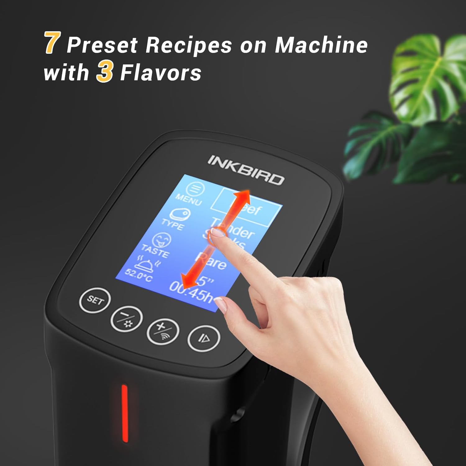 INKBIRD WIFI Sous Vide Cooker ISV-100W, 1000 Watts Sous Vide Machine Immersion Circulator with 14 Free Preset Recipes on APP & Calibration Function, Thermal Immersion, Fast-Heating with Timer